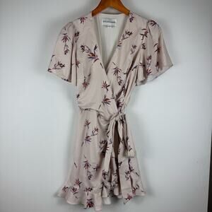 Stylestalker Cream Floral Wrap Dress ~ Small